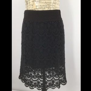 Delusive (jr.large ) Black Crochet Mini Skirt